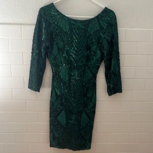 Hunter, green sequin dress
